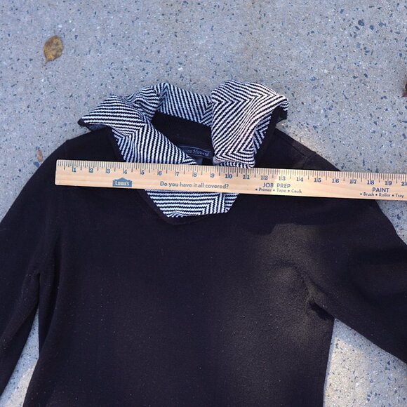 Jessica Howard Houndstooth Cowl Neck Sweater Dress M Black Shift Workwear - Picture 6 of 16